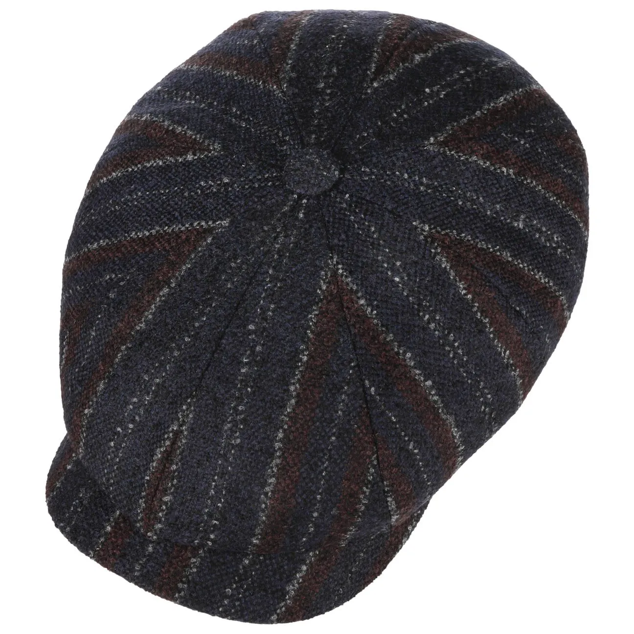 8 Panel Lana Stripe Flat Cap by Lierys