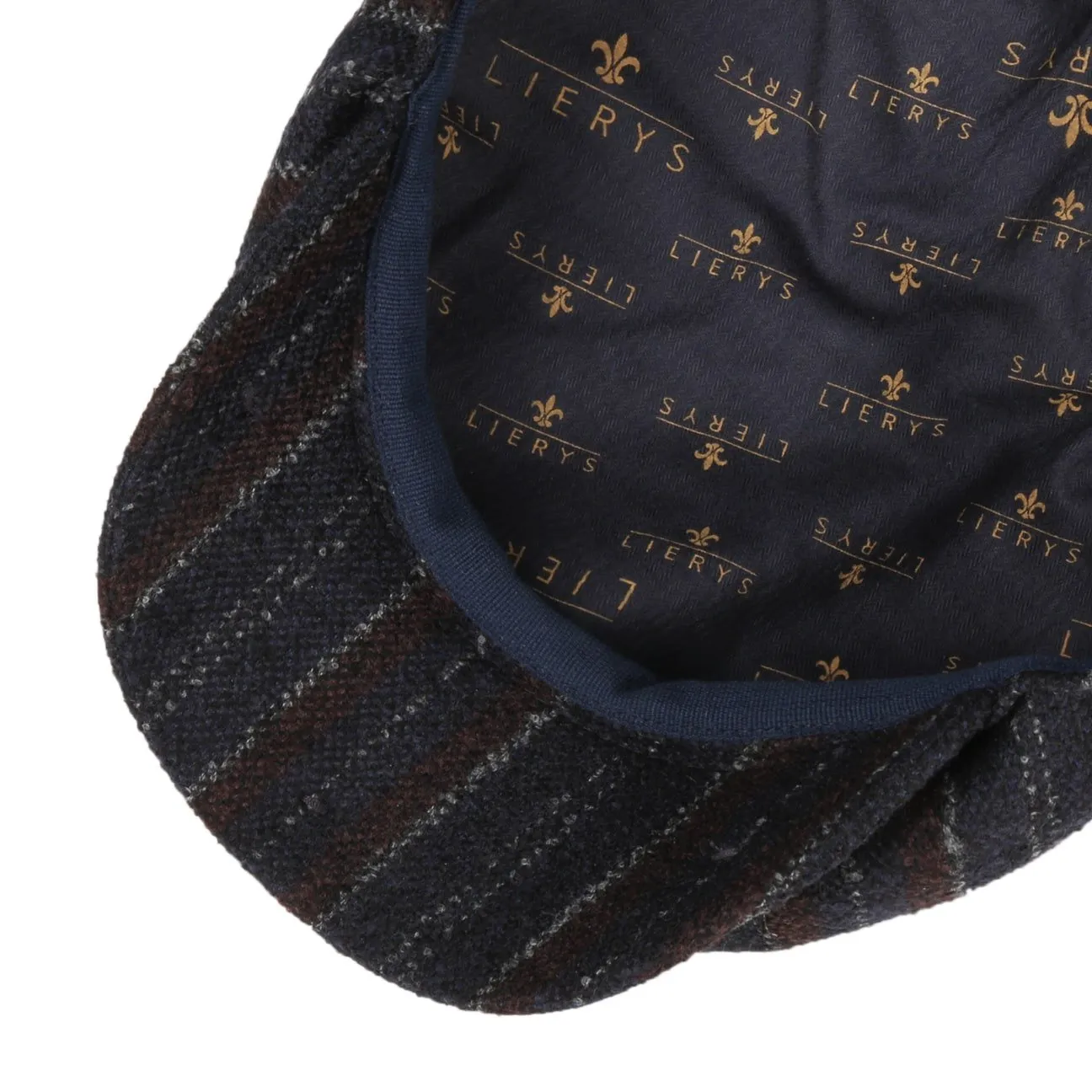 8 Panel Lana Stripe Flat Cap by Lierys