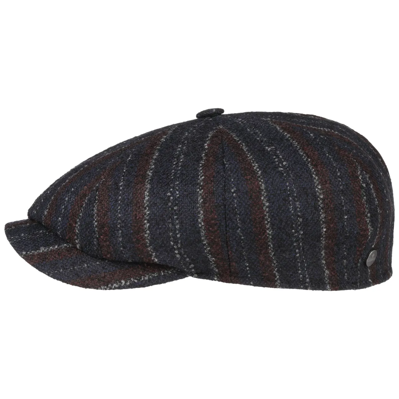 8 Panel Lana Stripe Flat Cap by Lierys