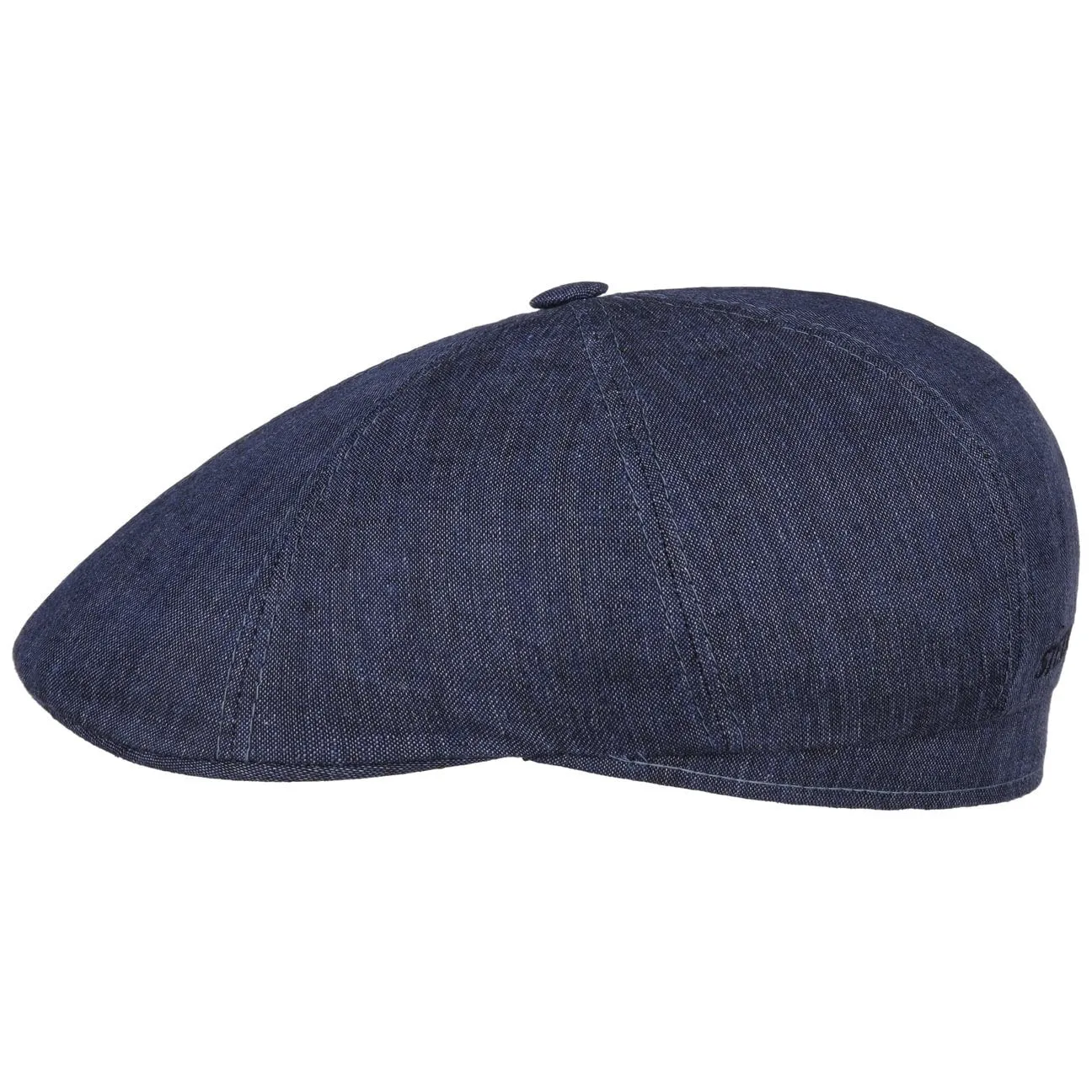 Bricksford 8 Panel Linen Flat Cap by Stetson