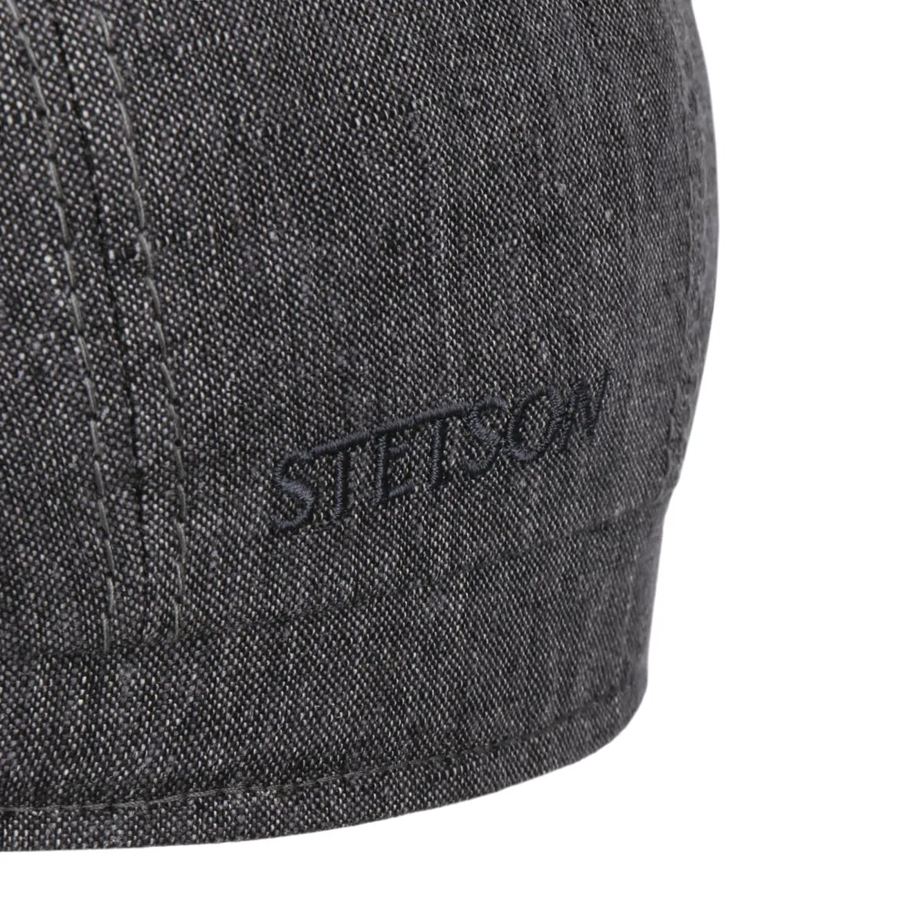 Bricksford 8 Panel Linen Flat Cap by Stetson