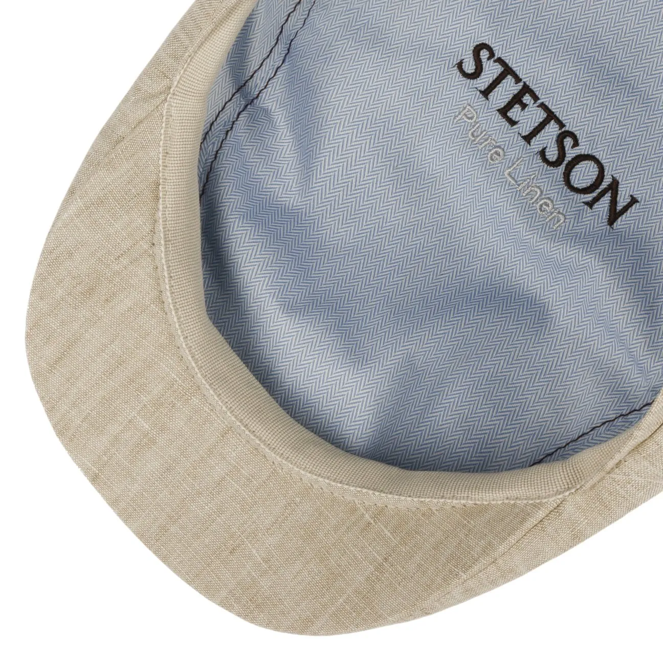 Bricksford 8 Panel Linen Flat Cap by Stetson