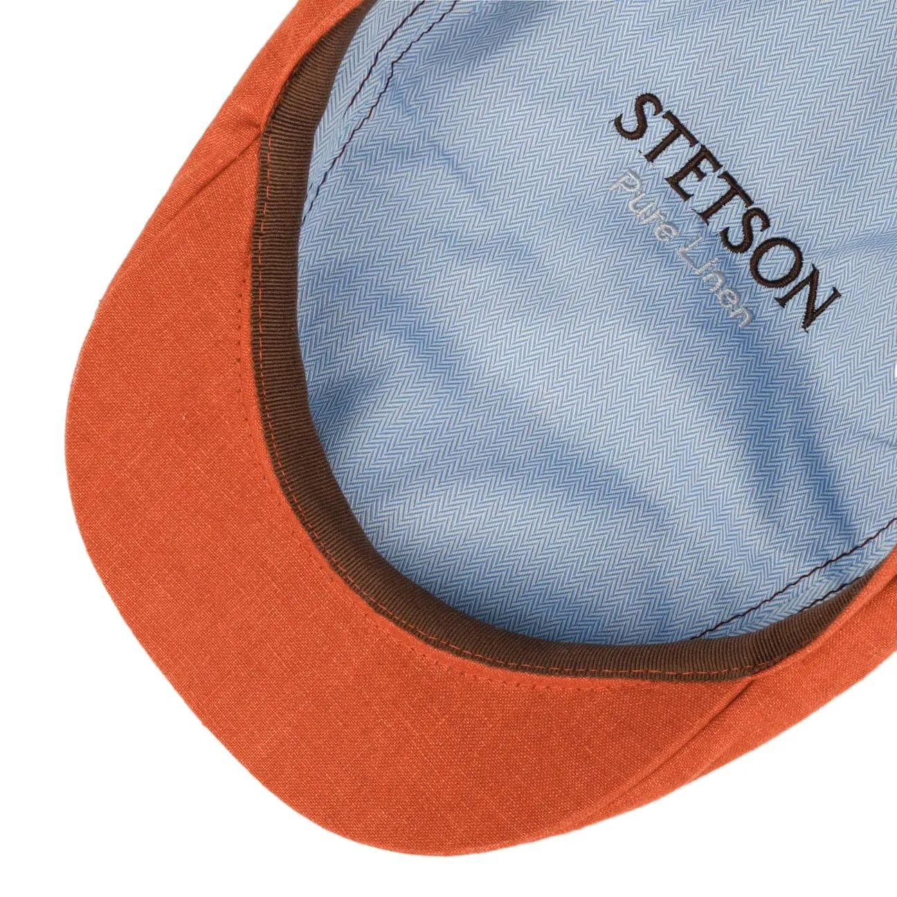 Bricksford 8 Panel Linen Flat Cap by Stetson