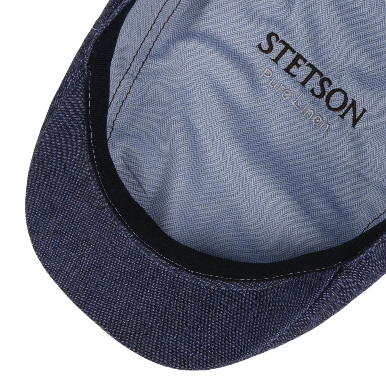 Bricksford 8 Panel Linen Flat Cap by Stetson