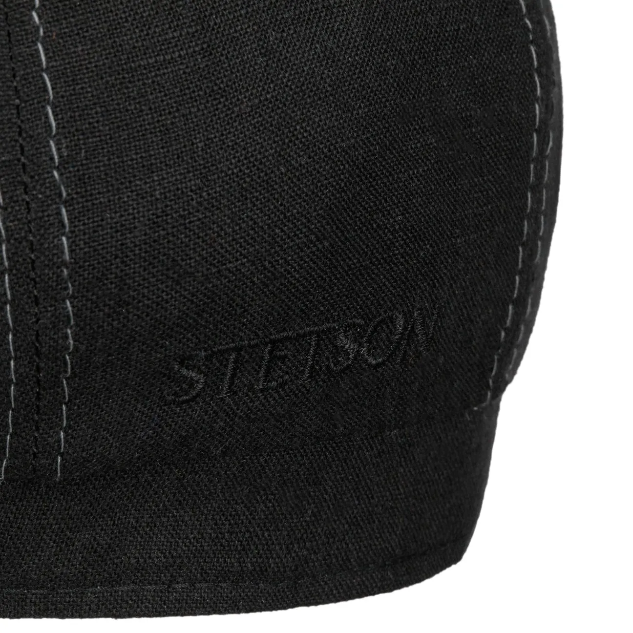Bricksford 8 Panel Linen Flat Cap by Stetson