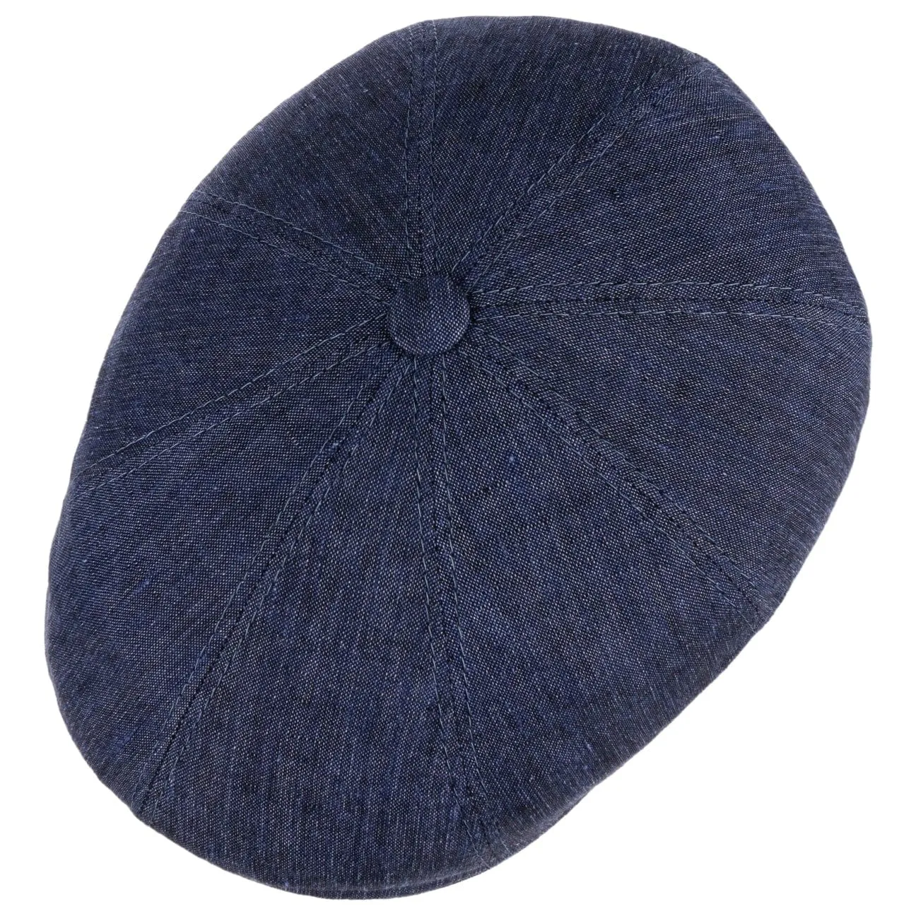 Bricksford 8 Panel Linen Flat Cap by Stetson