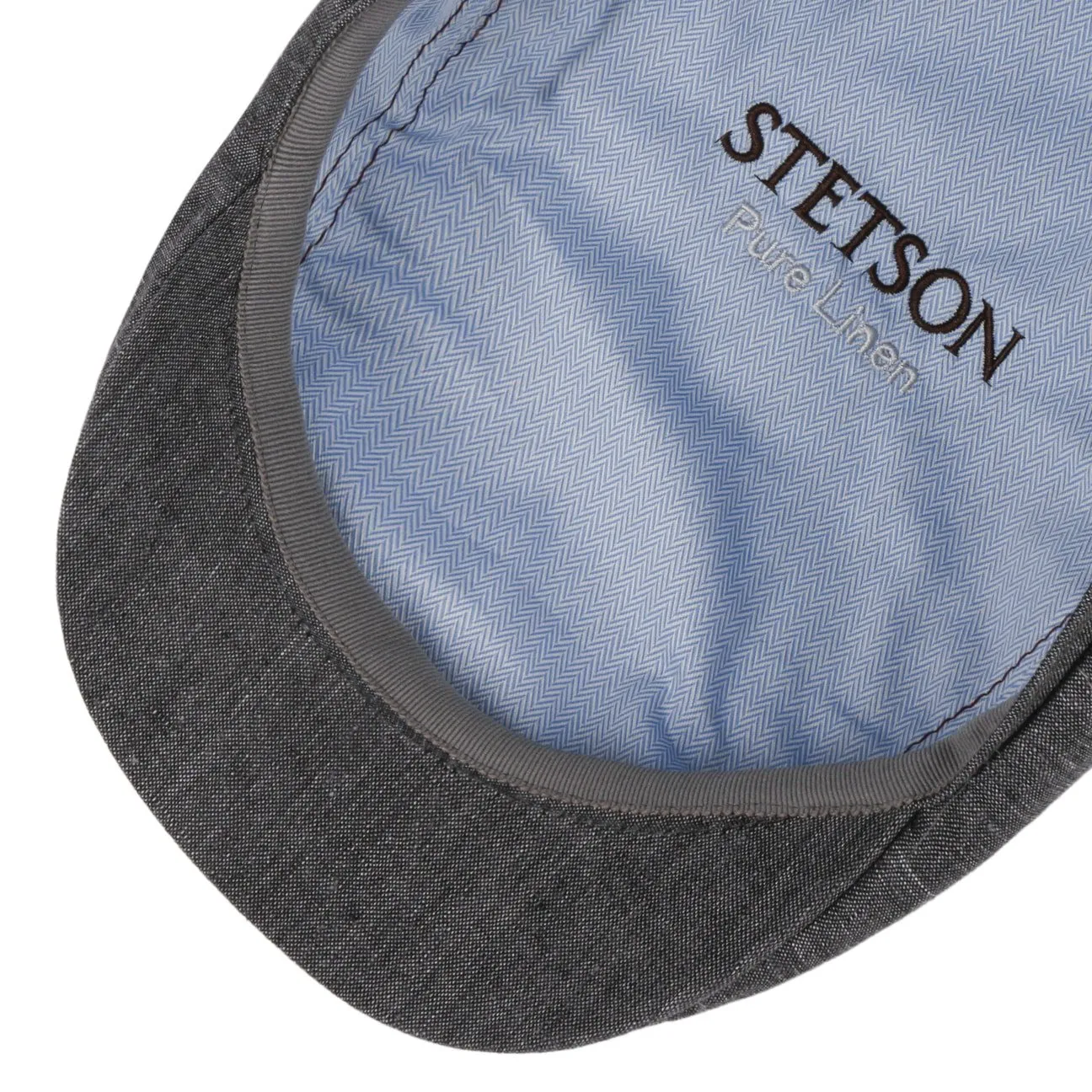 Bricksford 8 Panel Linen Flat Cap by Stetson