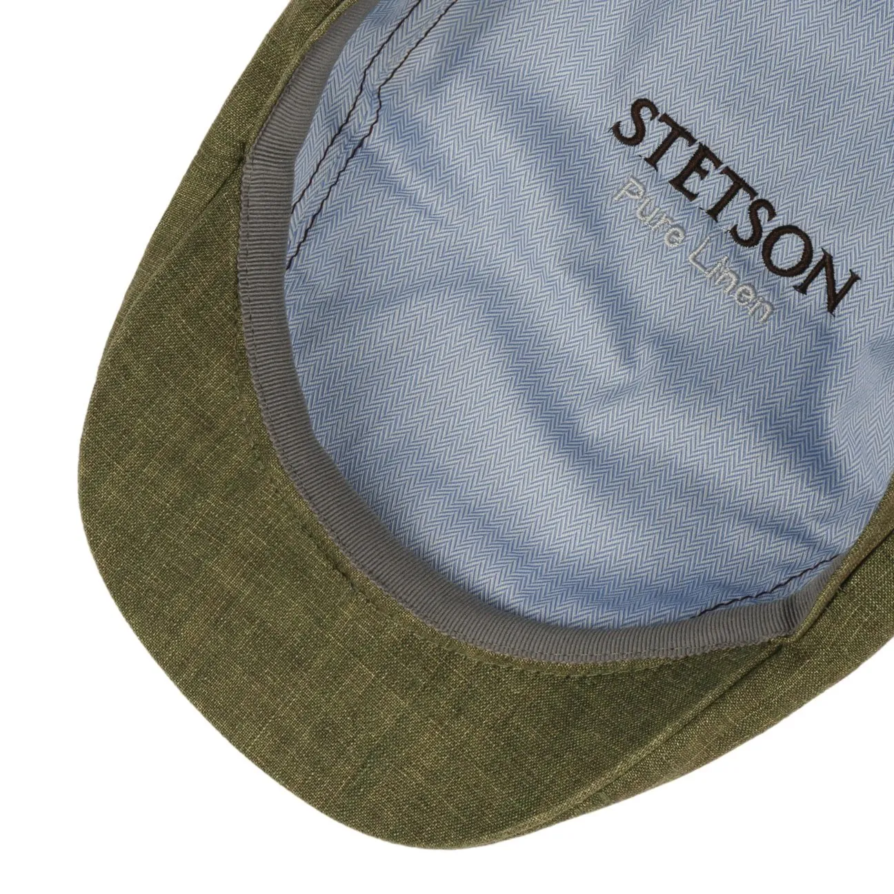 Bricksford 8 Panel Linen Flat Cap by Stetson