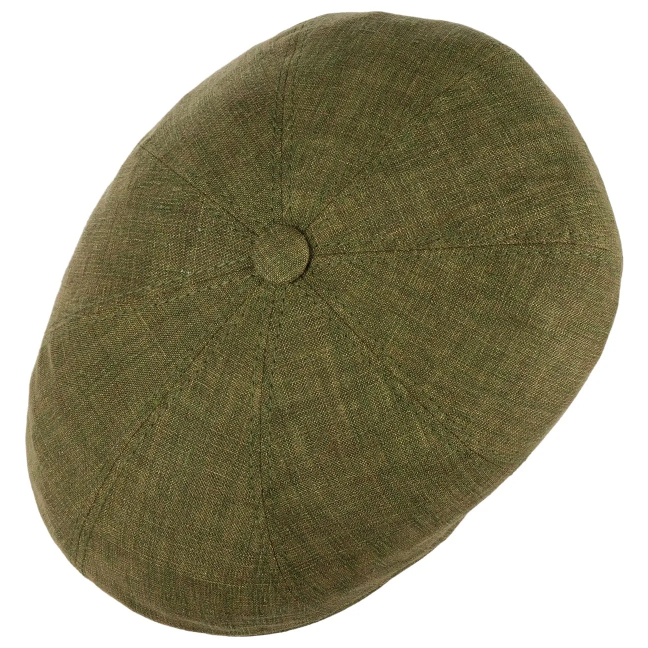 Bricksford 8 Panel Linen Flat Cap by Stetson