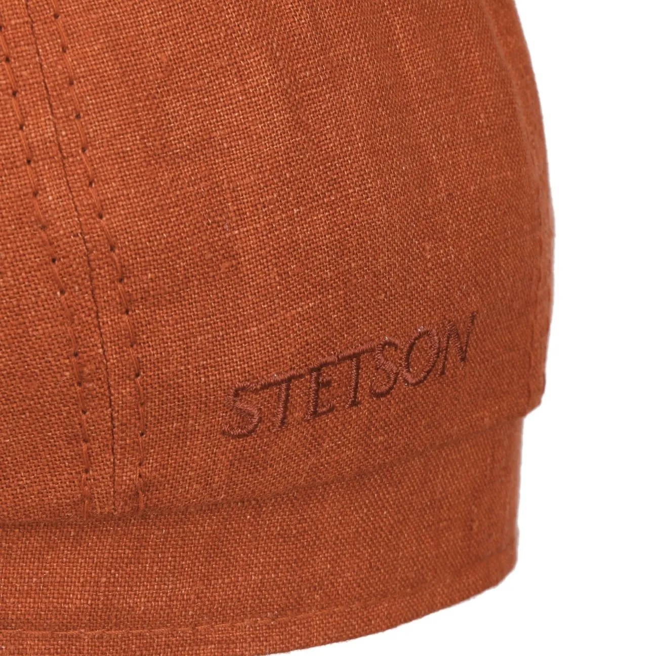 Bricksford 8 Panel Linen Flat Cap by Stetson