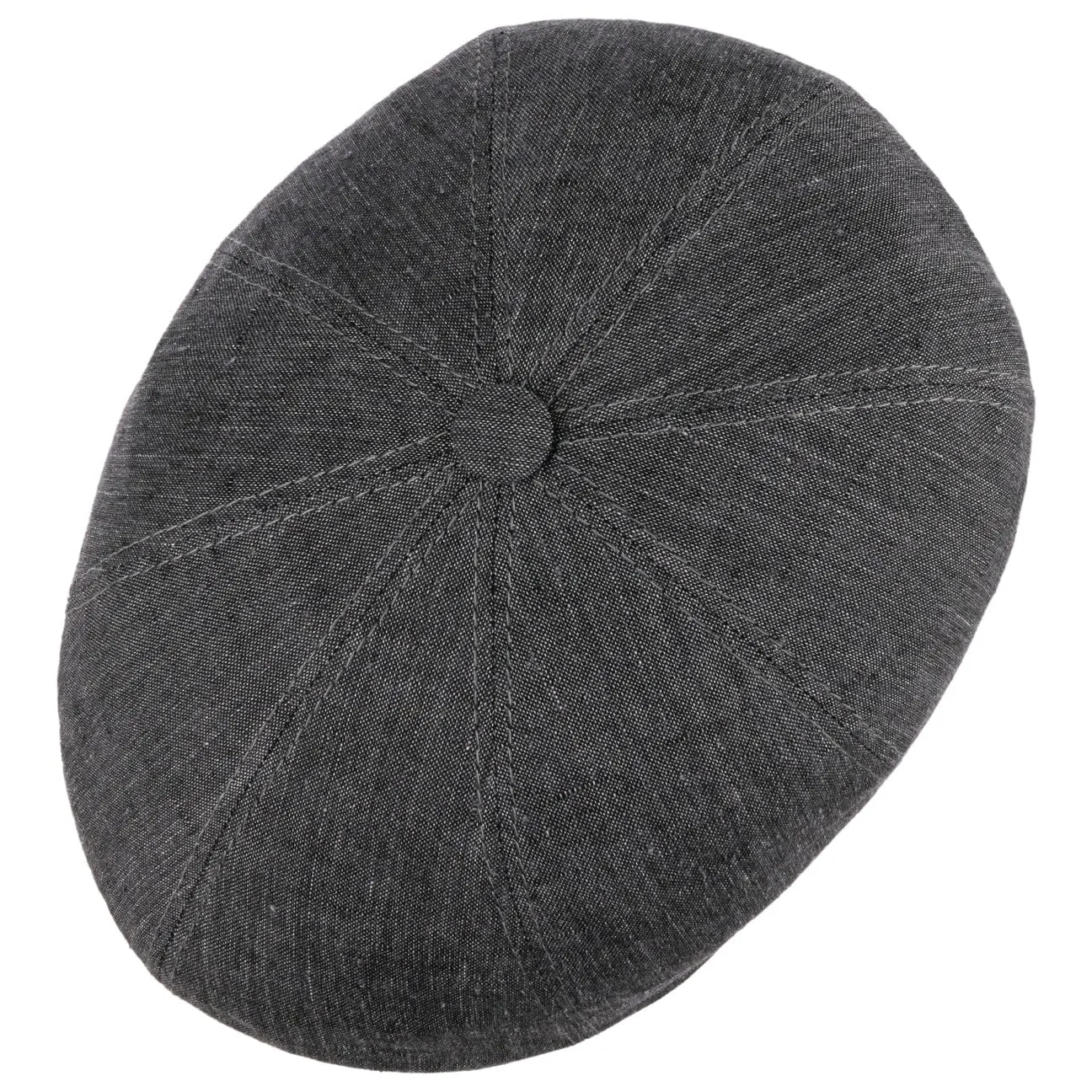Bricksford 8 Panel Linen Flat Cap by Stetson