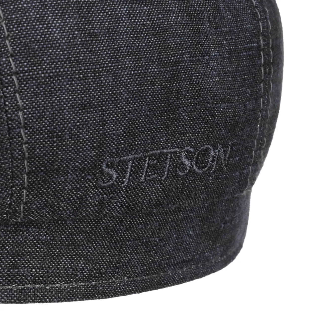 Bricksford 8 Panel Linen Flat Cap by Stetson