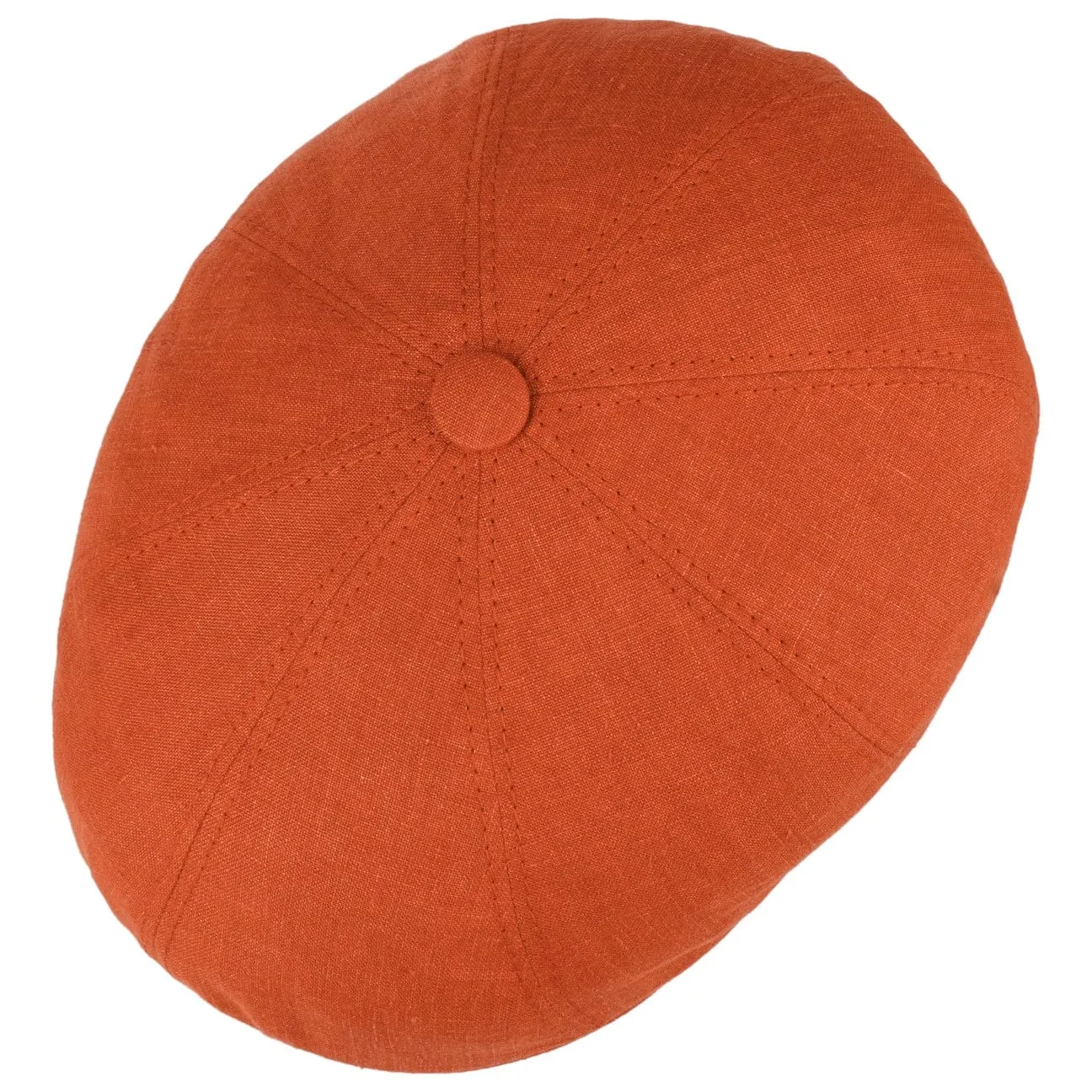 Bricksford 8 Panel Linen Flat Cap by Stetson