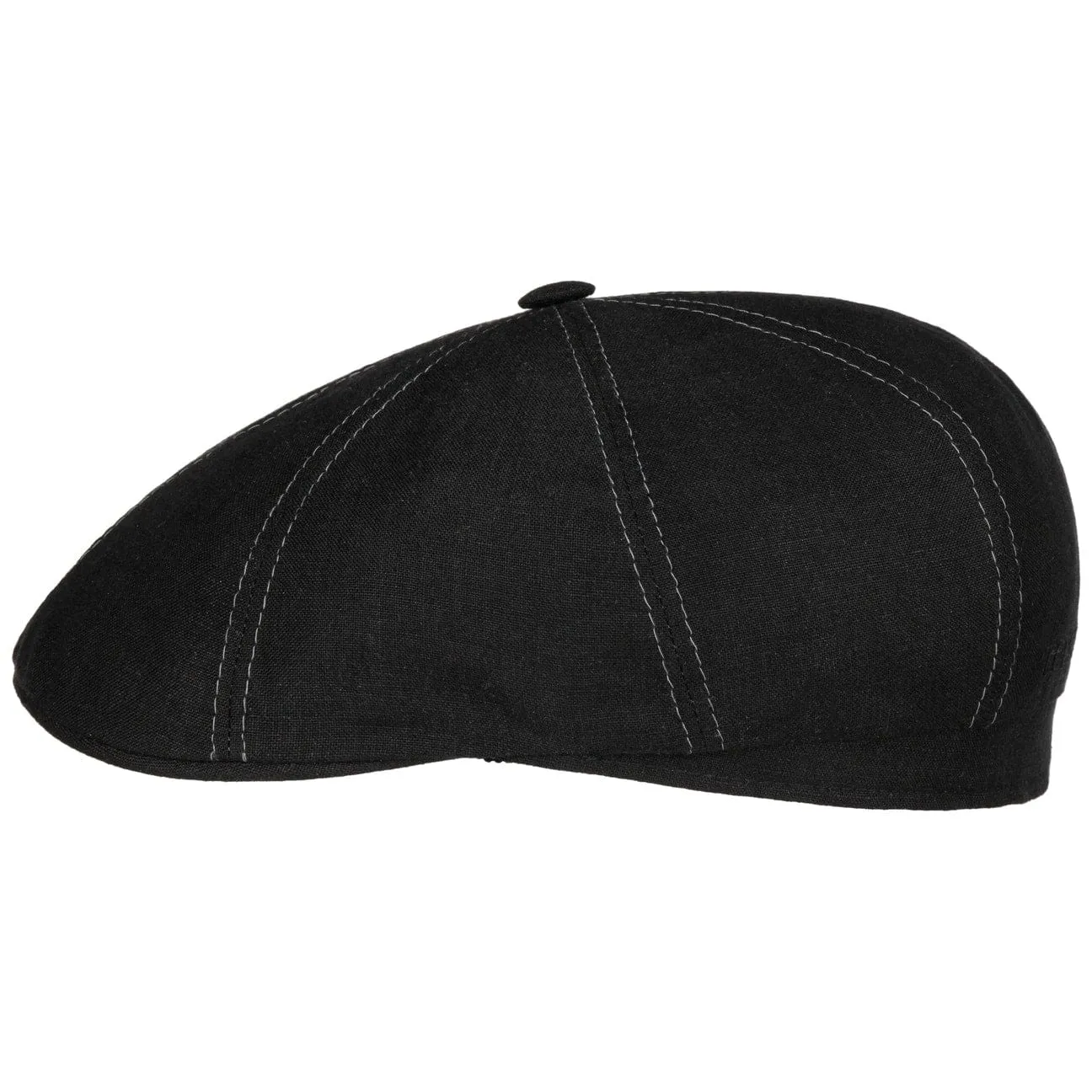 Bricksford 8 Panel Linen Flat Cap by Stetson