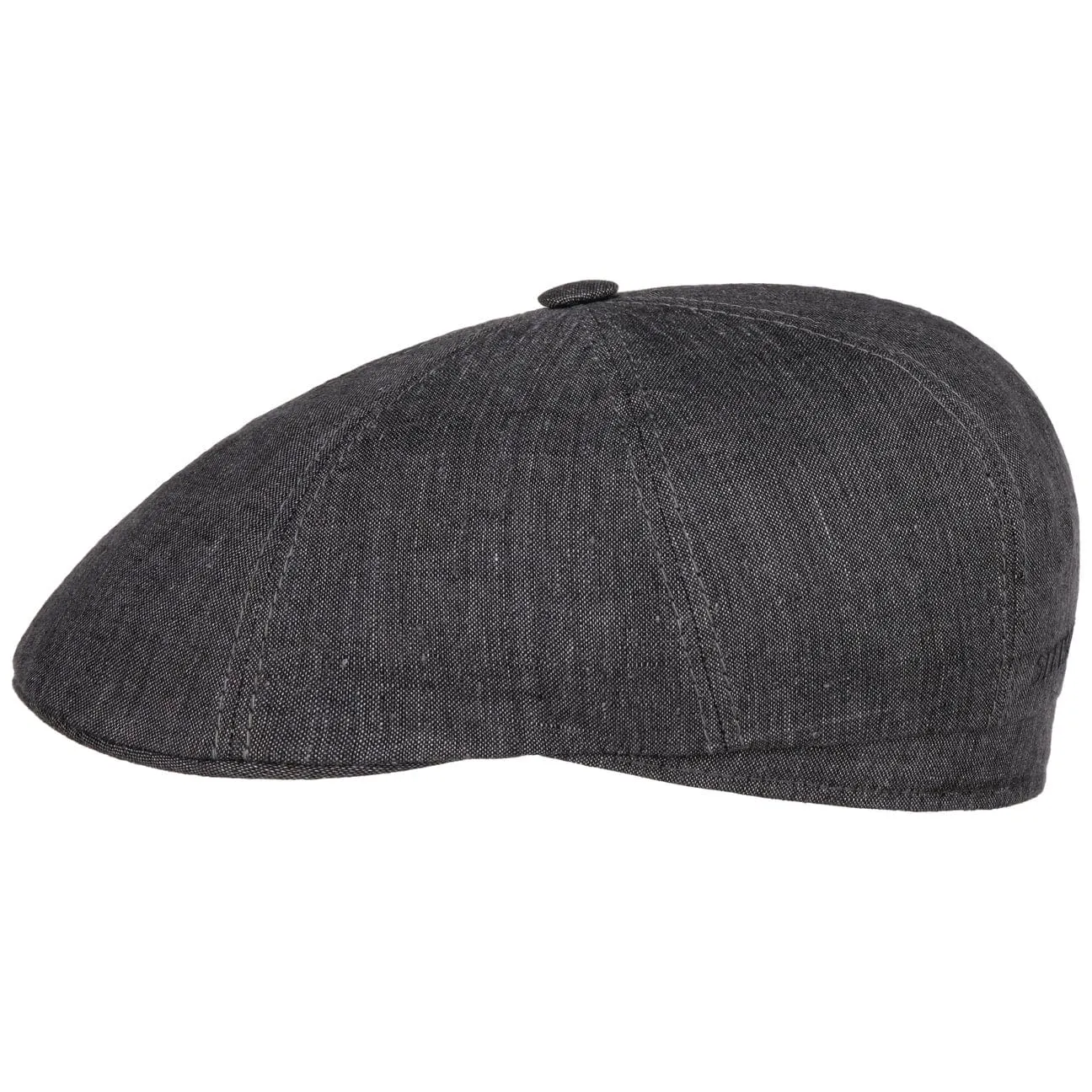 Bricksford 8 Panel Linen Flat Cap by Stetson