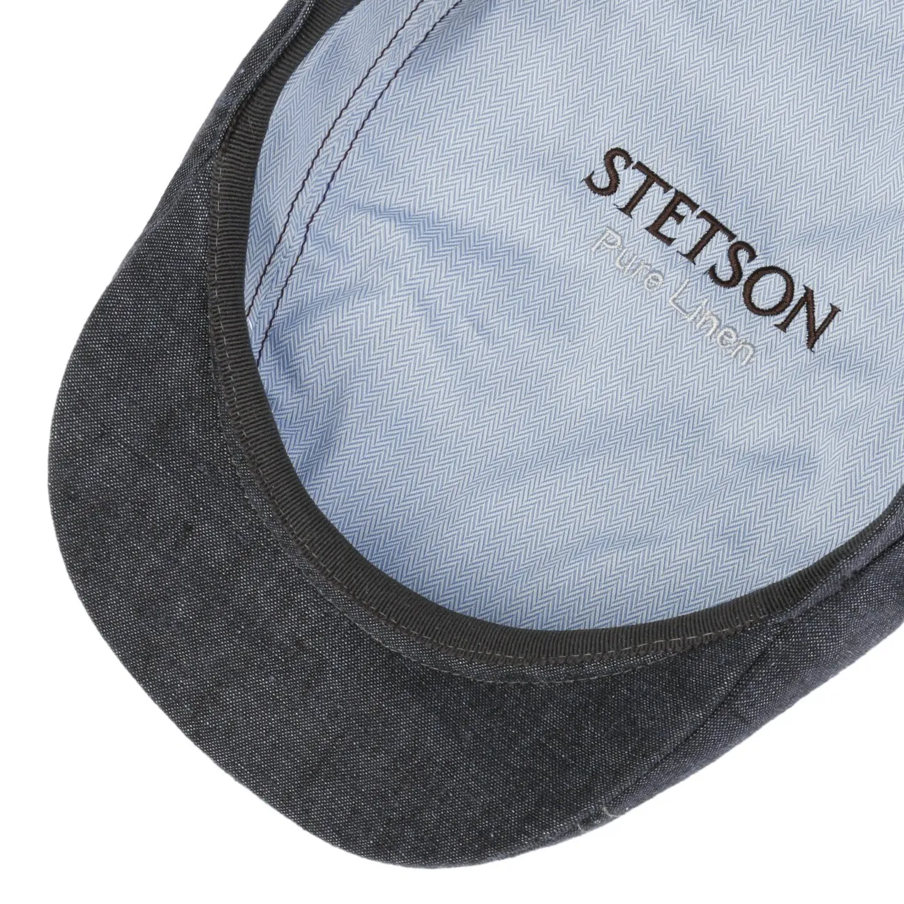 Bricksford 8 Panel Linen Flat Cap by Stetson
