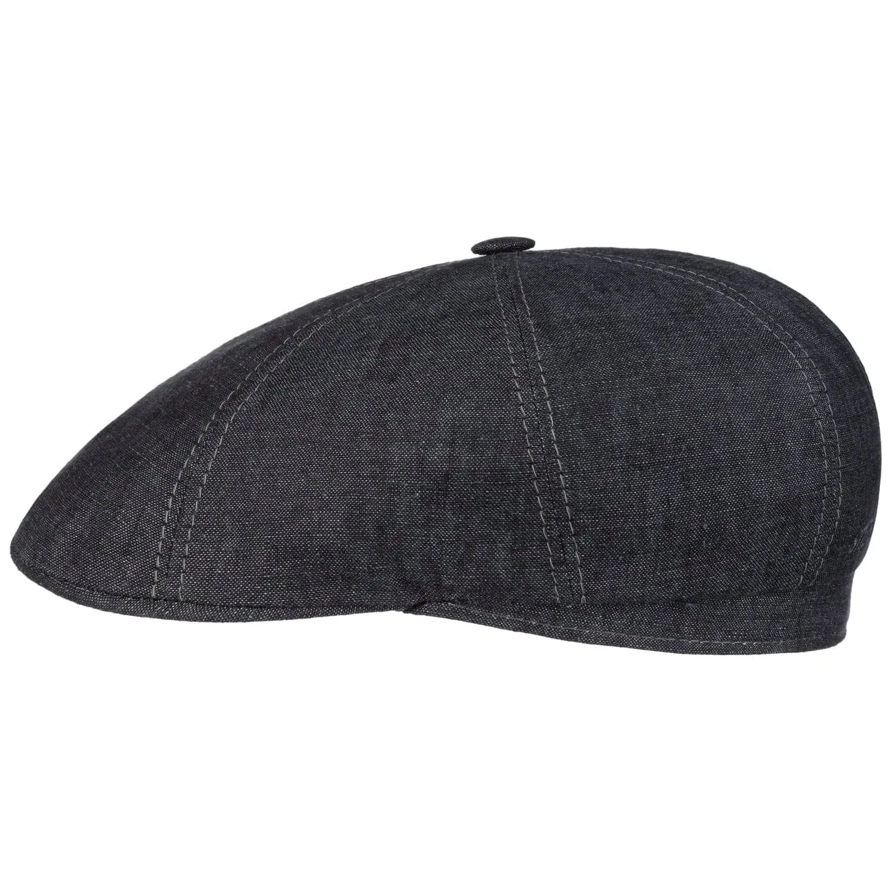 Bricksford 8 Panel Linen Flat Cap by Stetson