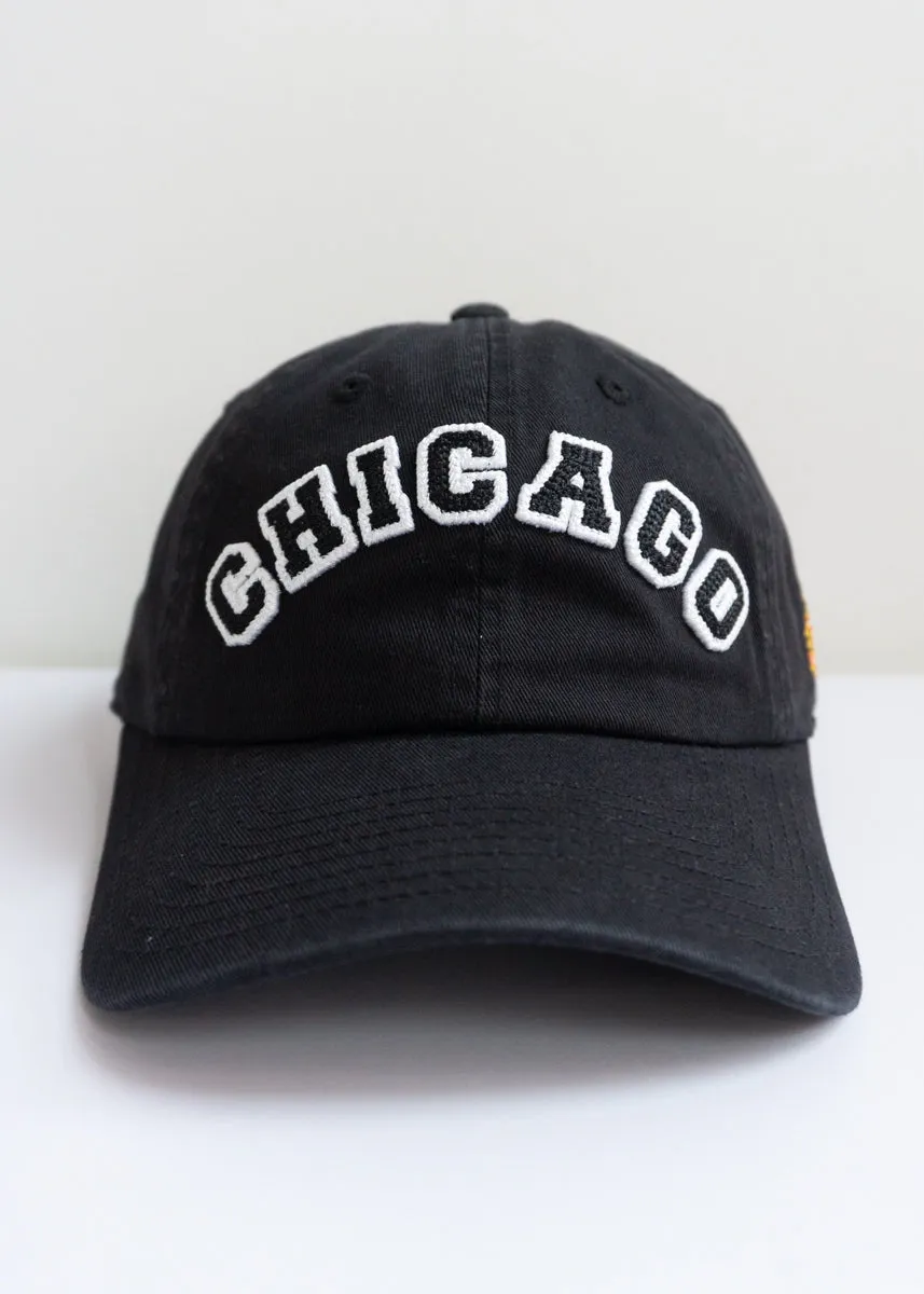 Chicago Blackhawks Block Letter Baseball Cap - Black