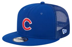 Chicago Cubs Primary Logo New Era Blue 9FIFTY Mesh Trucker Snapback Hat