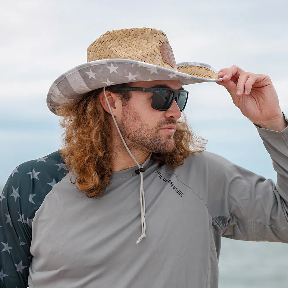 Cowboy Straw Hat | Ghost American Flag
