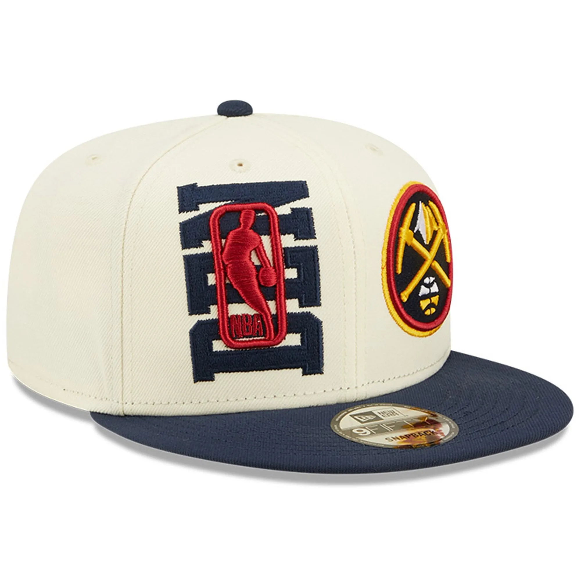 Denver Nuggets New Era 2022 NBA Draft 9FIFTY Snapback Adjustable Hat - Cream/Navy