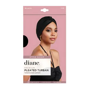 Diane Premium Pleated Turban - Black
