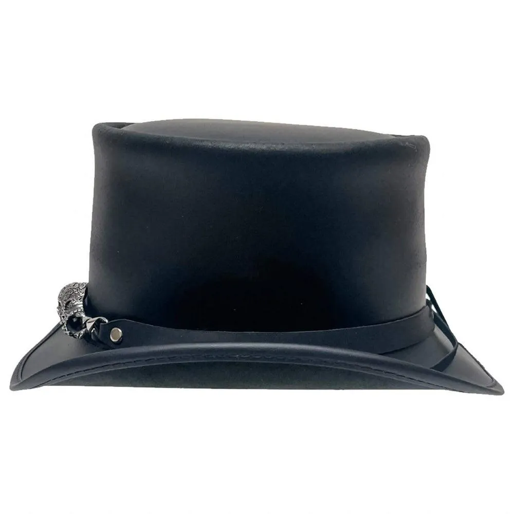 El Dorado Red Eye | Mens Leather Top Hat with Red Eye Hat Band