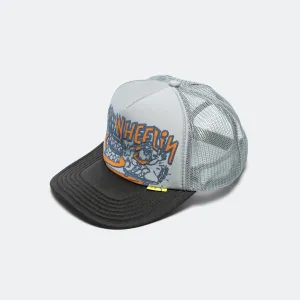 FREE WHEELIN' Trucker Cap - Grey/Black