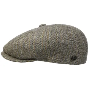 Galvin Stripe Herringbone Flat Cap by Bailey 1922