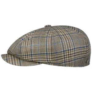 Glencheck 8 Panel Flat Cap by Lierys