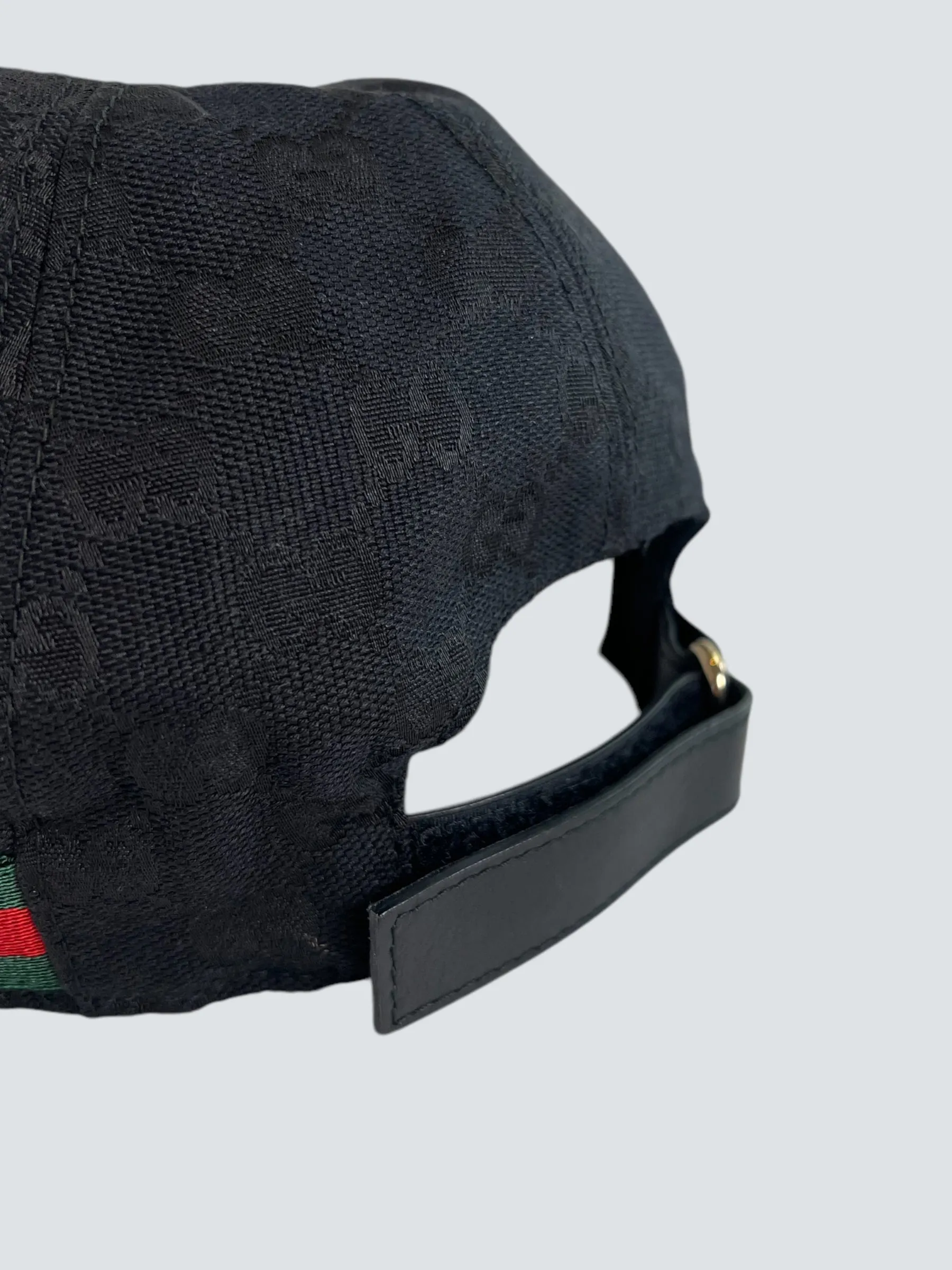 Gucci Black GG Canvas Baseball Hat With Web Detailing