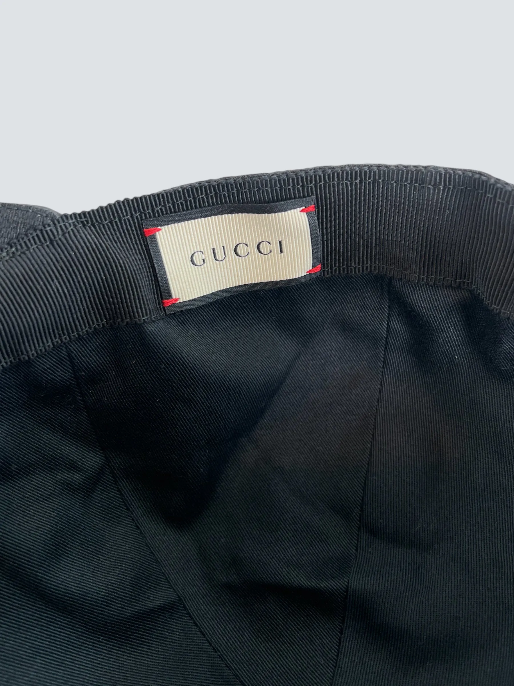 Gucci Black GG Canvas Baseball Hat With Web Detailing