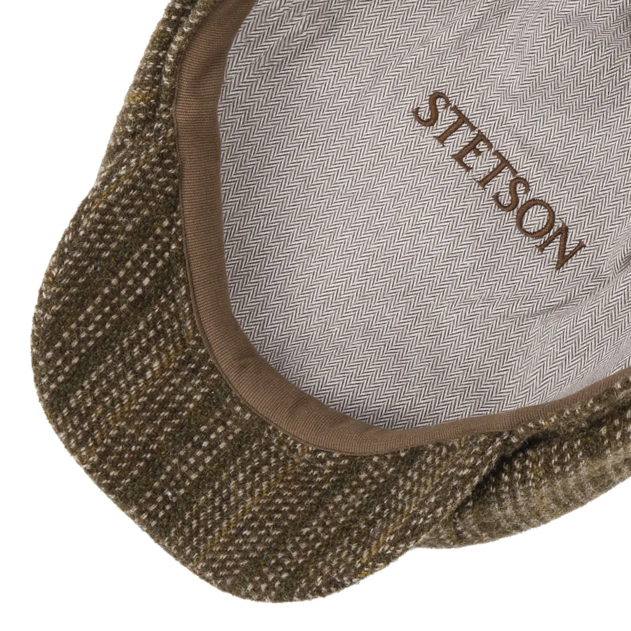 Hatteras Herringbone Stripe Flat Cap by Stetson