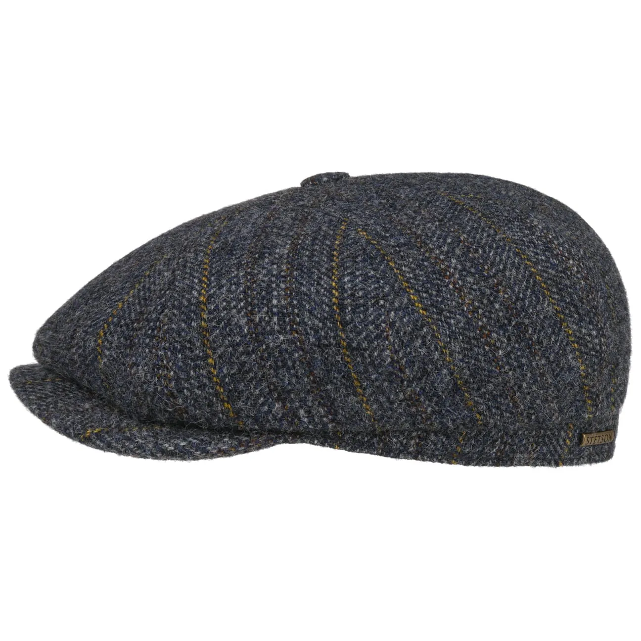 Hatteras Herringbone Stripe Flat Cap by Stetson