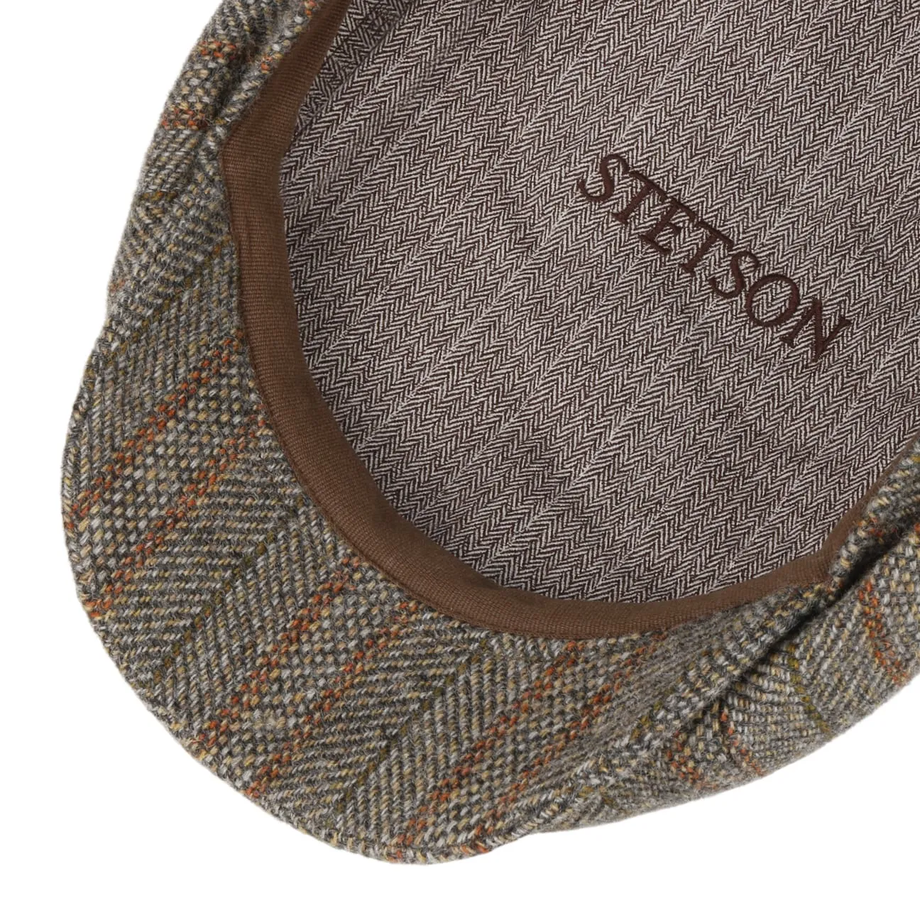 Hatteras Herringbone Stripe Flat Cap by Stetson