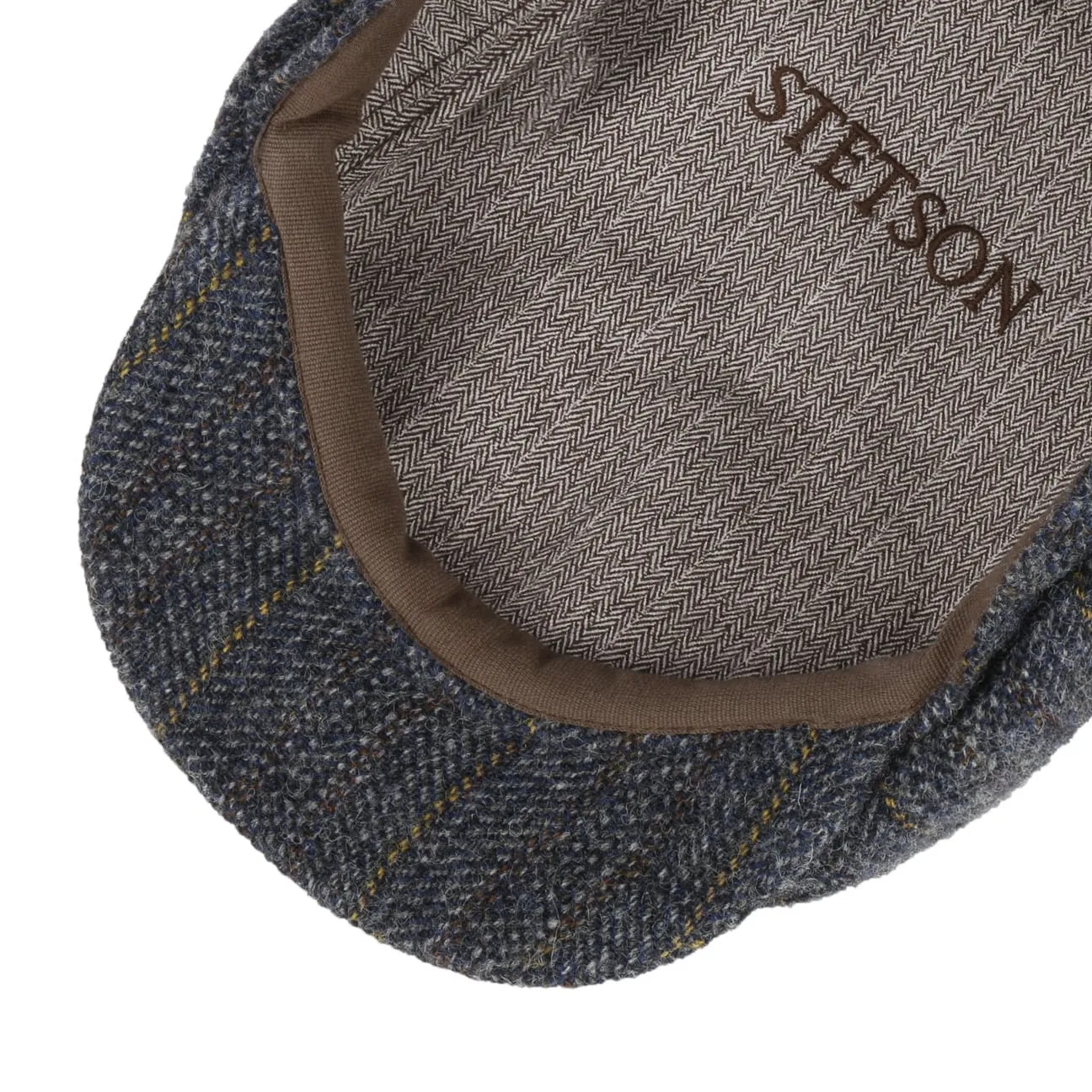 Hatteras Herringbone Stripe Flat Cap by Stetson
