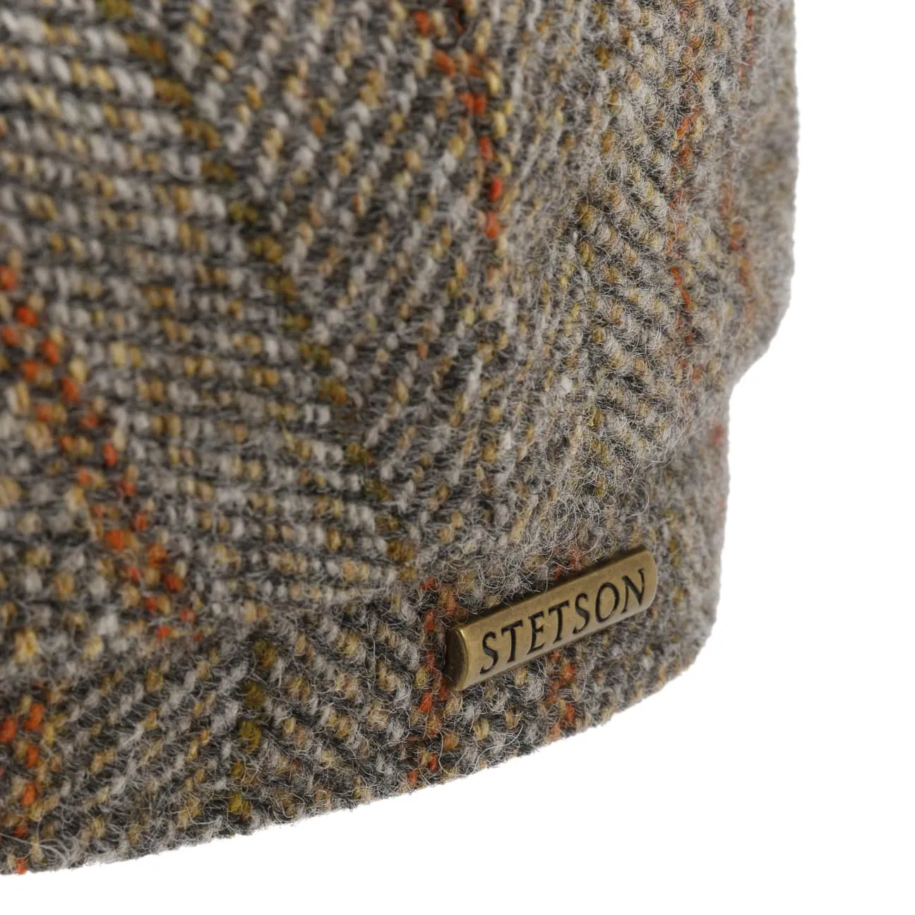 Hatteras Herringbone Stripe Flat Cap by Stetson