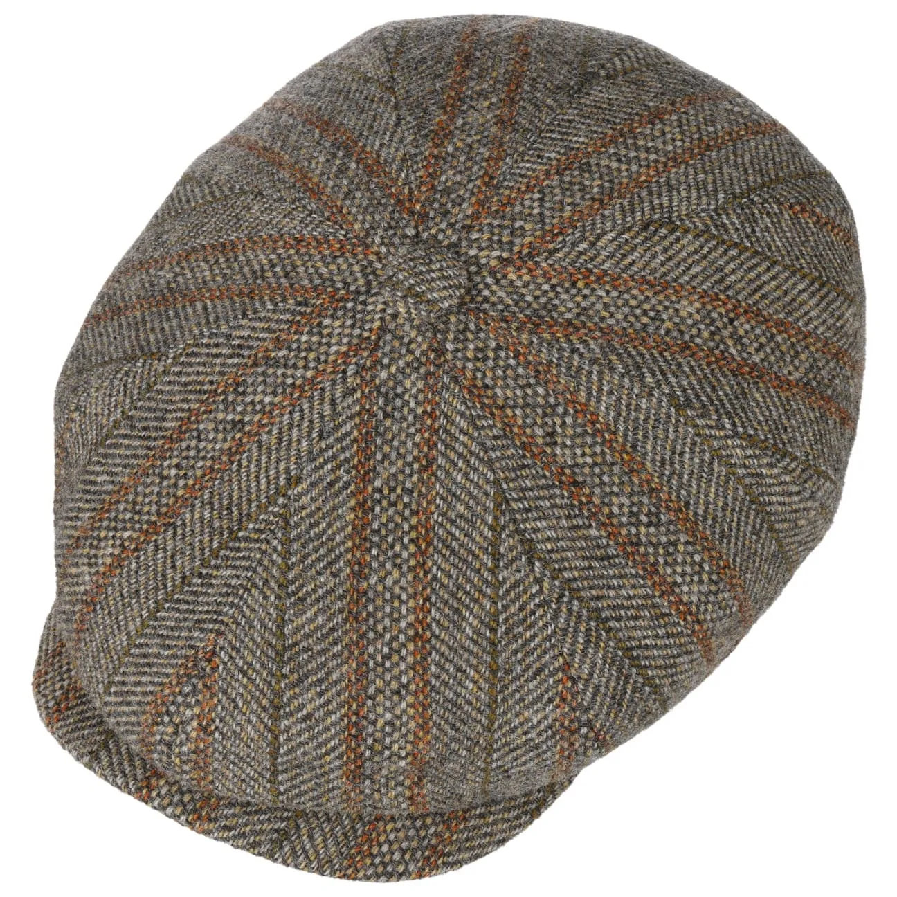 Hatteras Herringbone Stripe Flat Cap by Stetson