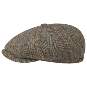 Hatteras Herringbone Stripe Flat Cap by Stetson