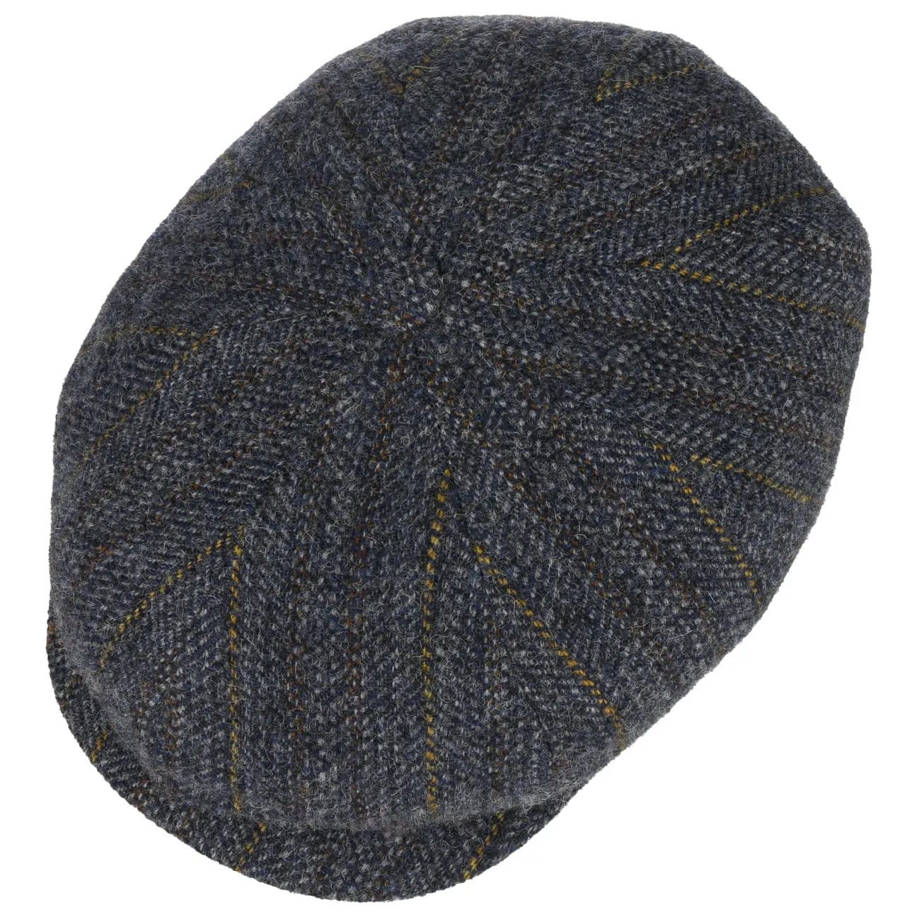 Hatteras Herringbone Stripe Flat Cap by Stetson