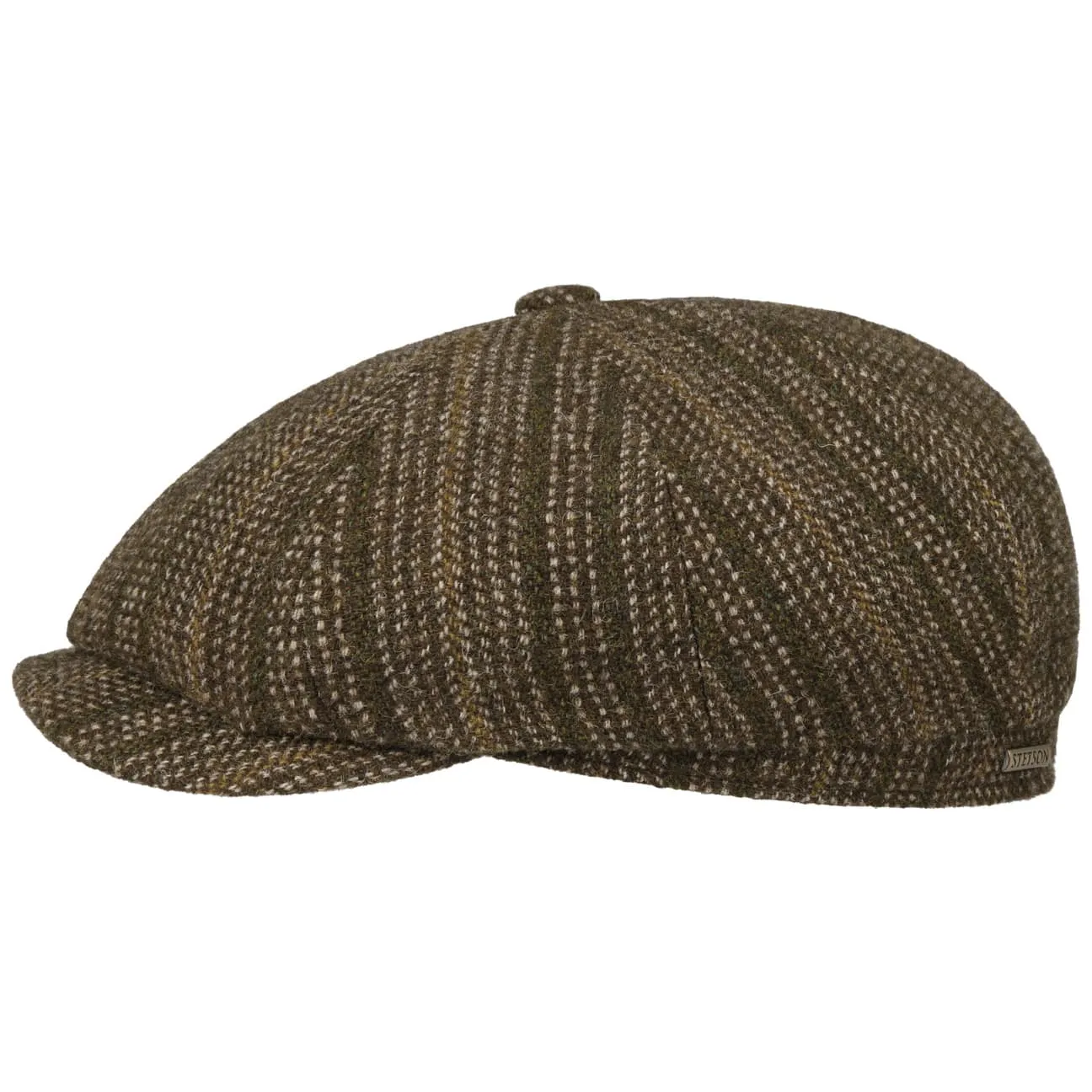 Hatteras Herringbone Stripe Flat Cap by Stetson