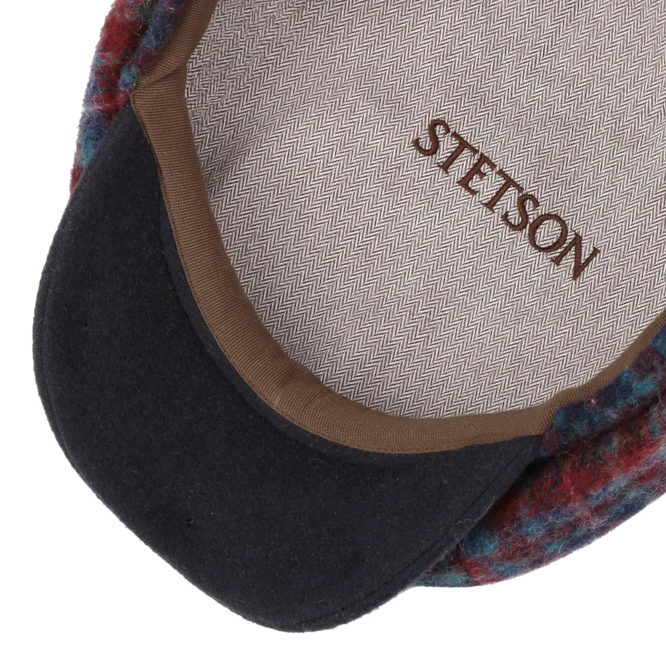 Hatteras Karlsen Wool Check Flat Cap by Stetson