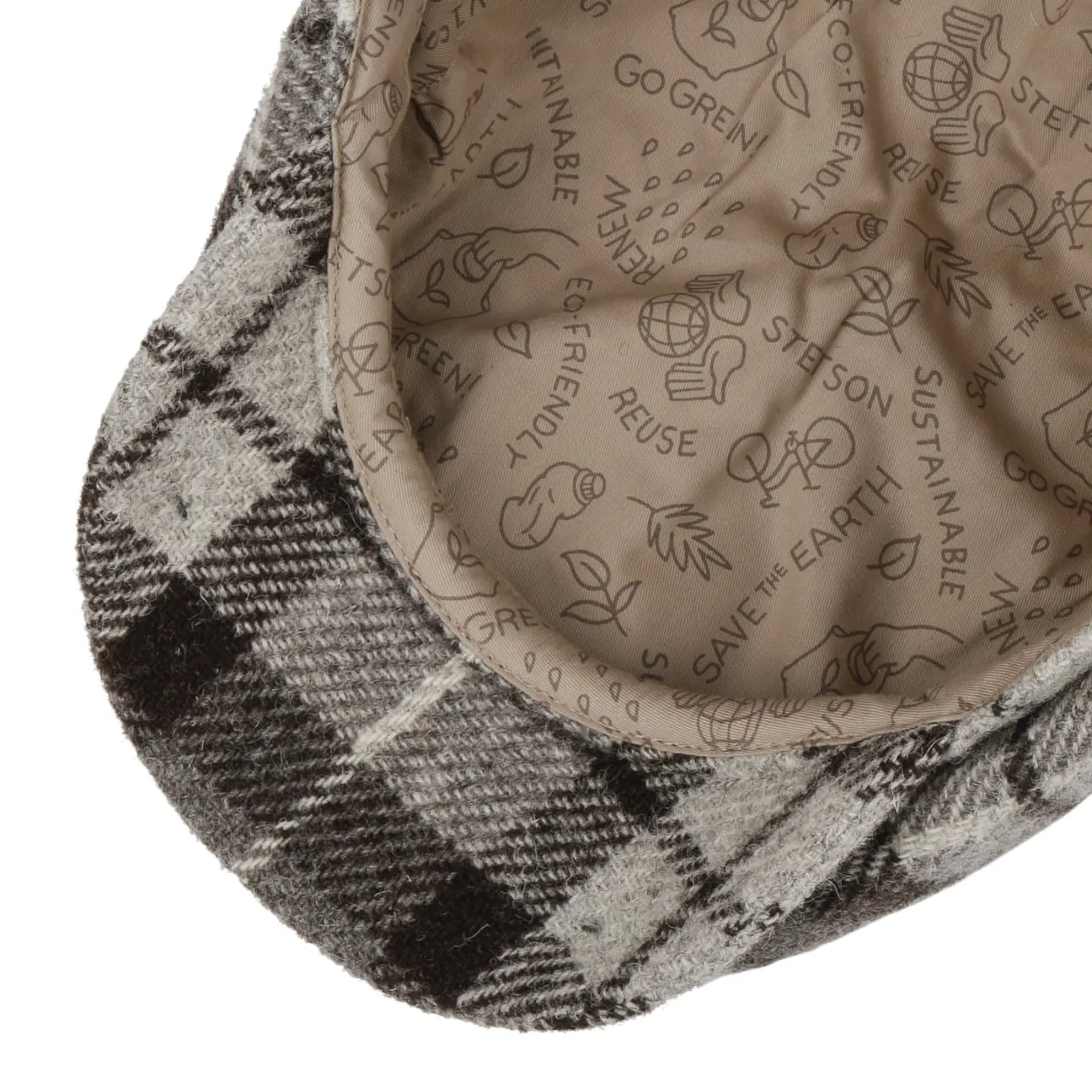 Hatteras Undyed Harris Tweed Newsboy Cap by Stetson