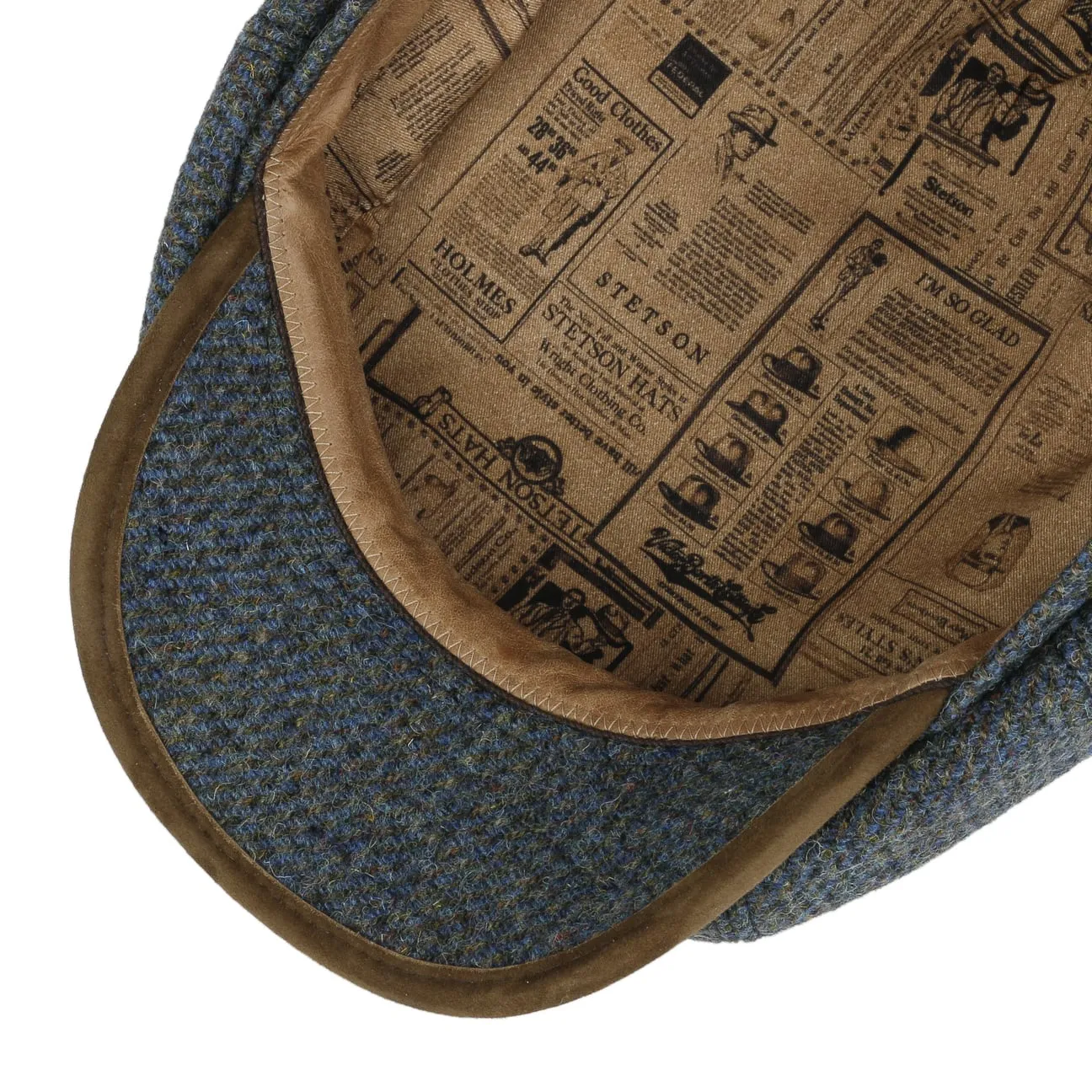 Hatteras Wool Harris Tweed Flat Cap by Stetson