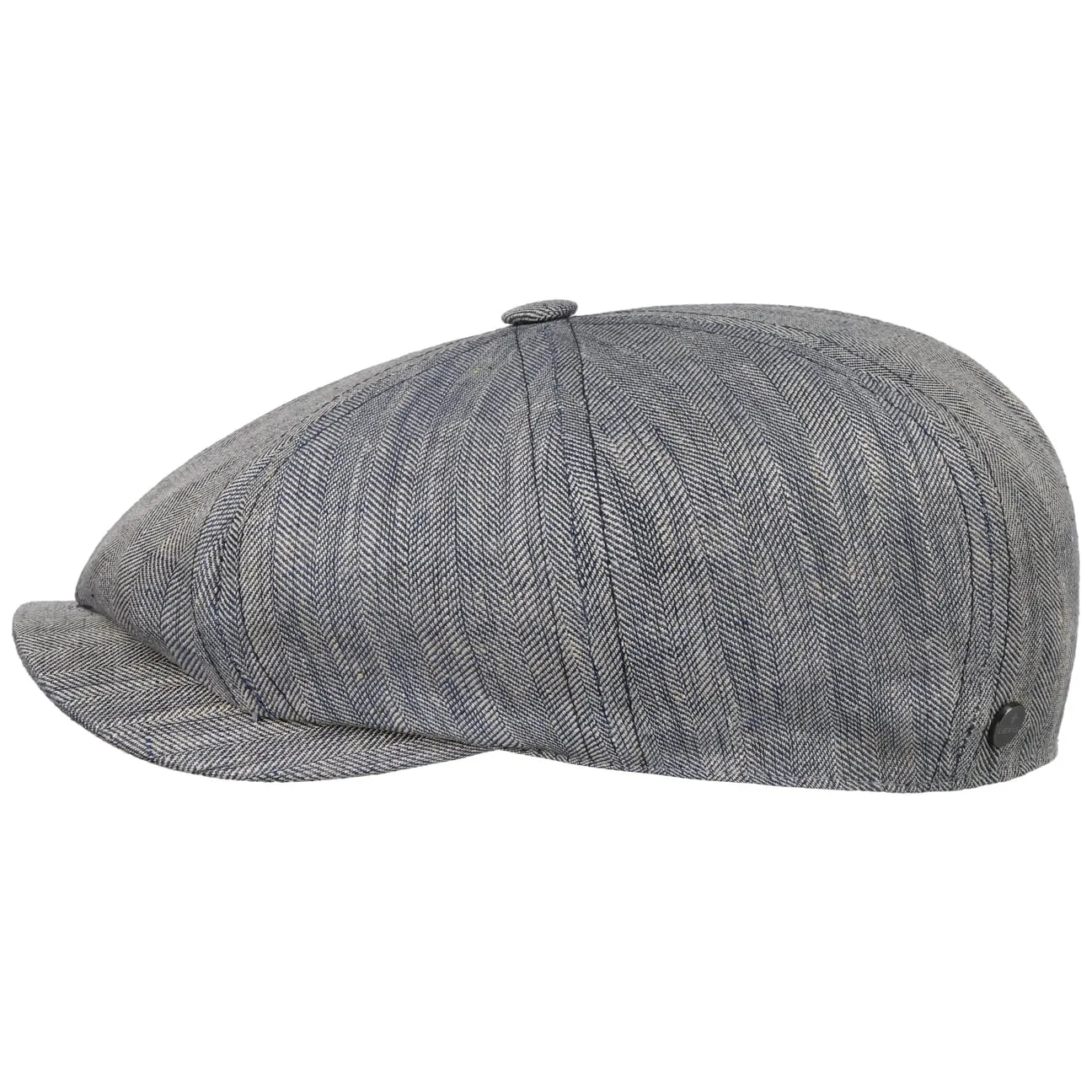 Herringbone Linen Newsboy Cap by Lierys