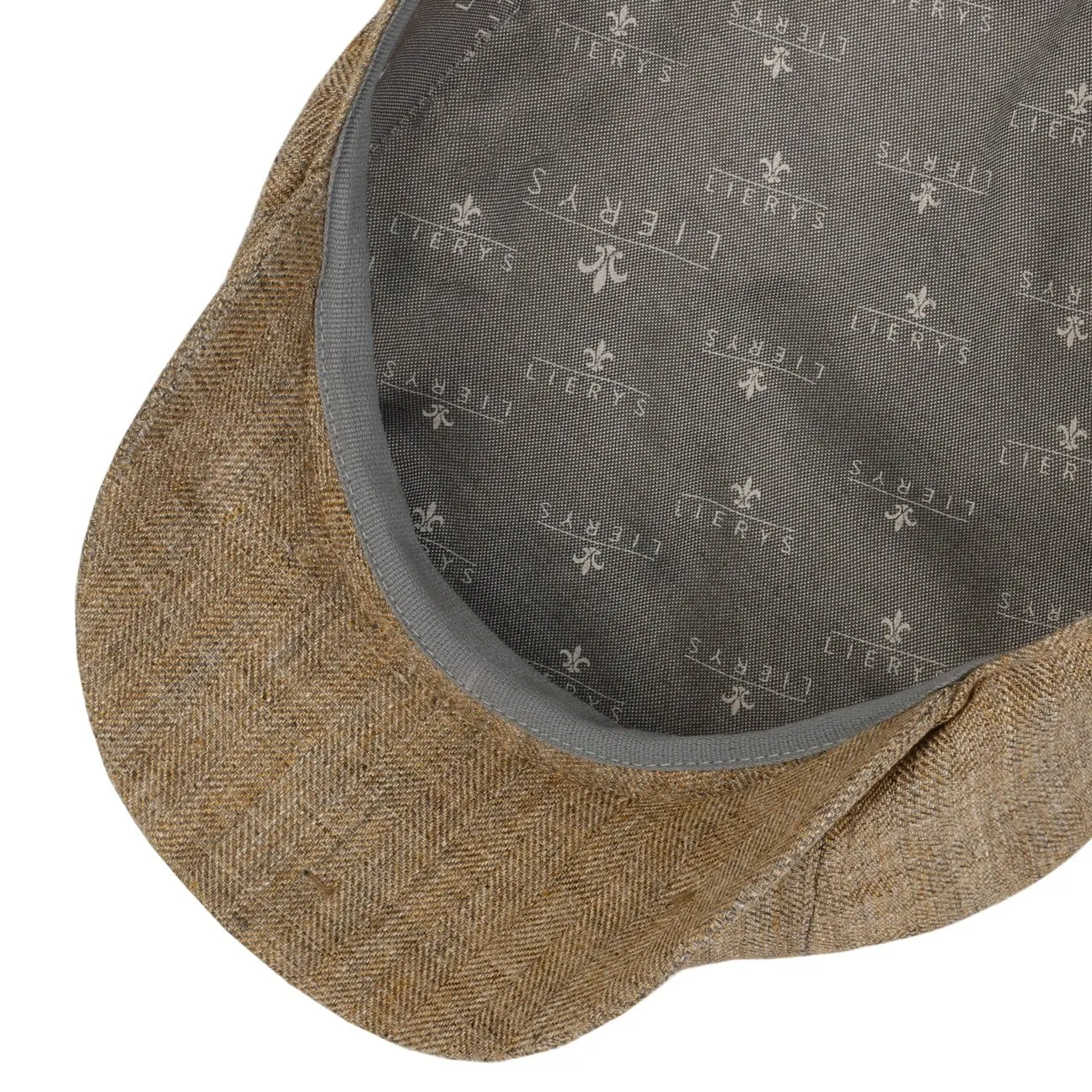 Herringbone Linen Newsboy Cap by Lierys