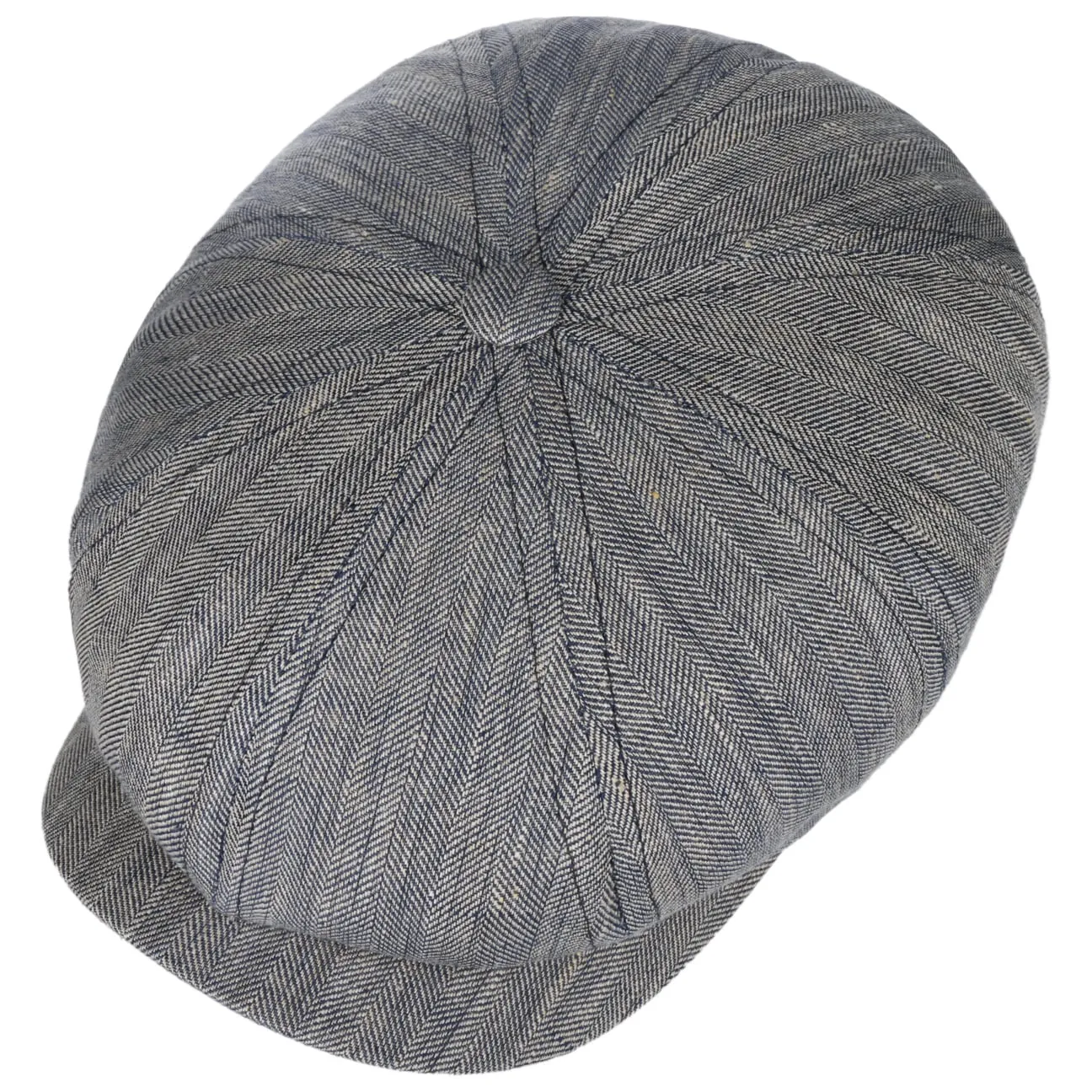 Herringbone Linen Newsboy Cap by Lierys