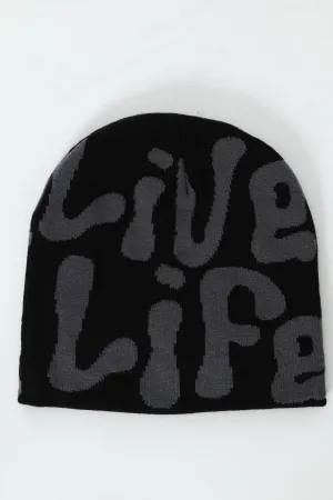 Jacquard Beanie - Black