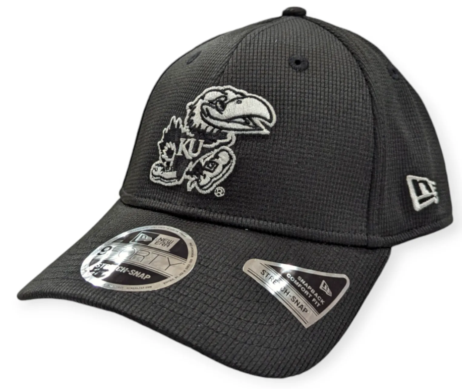 Kansas Jayhawks New Era Black Pivot 9FORTY Adjustable Hat