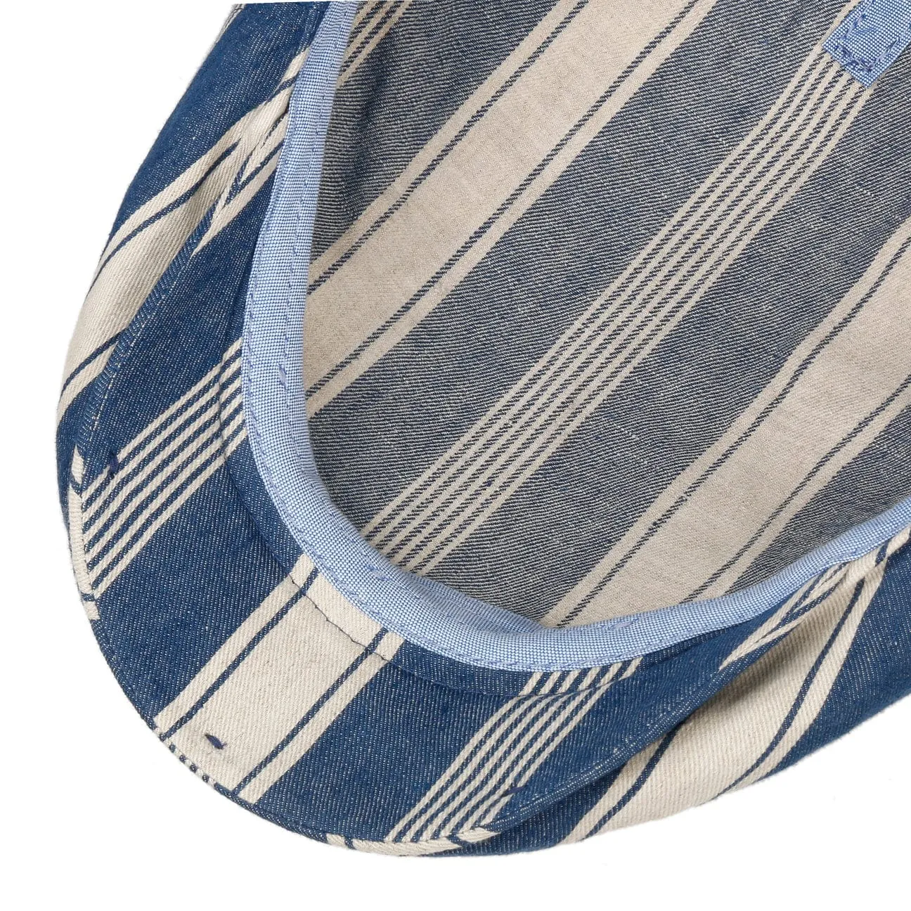 Kent Twotone Stripes Flat Cap by Stetson